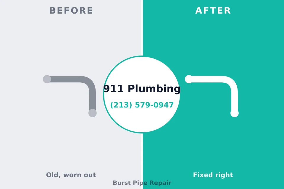 Before and after: plumbing repair Mason, TN